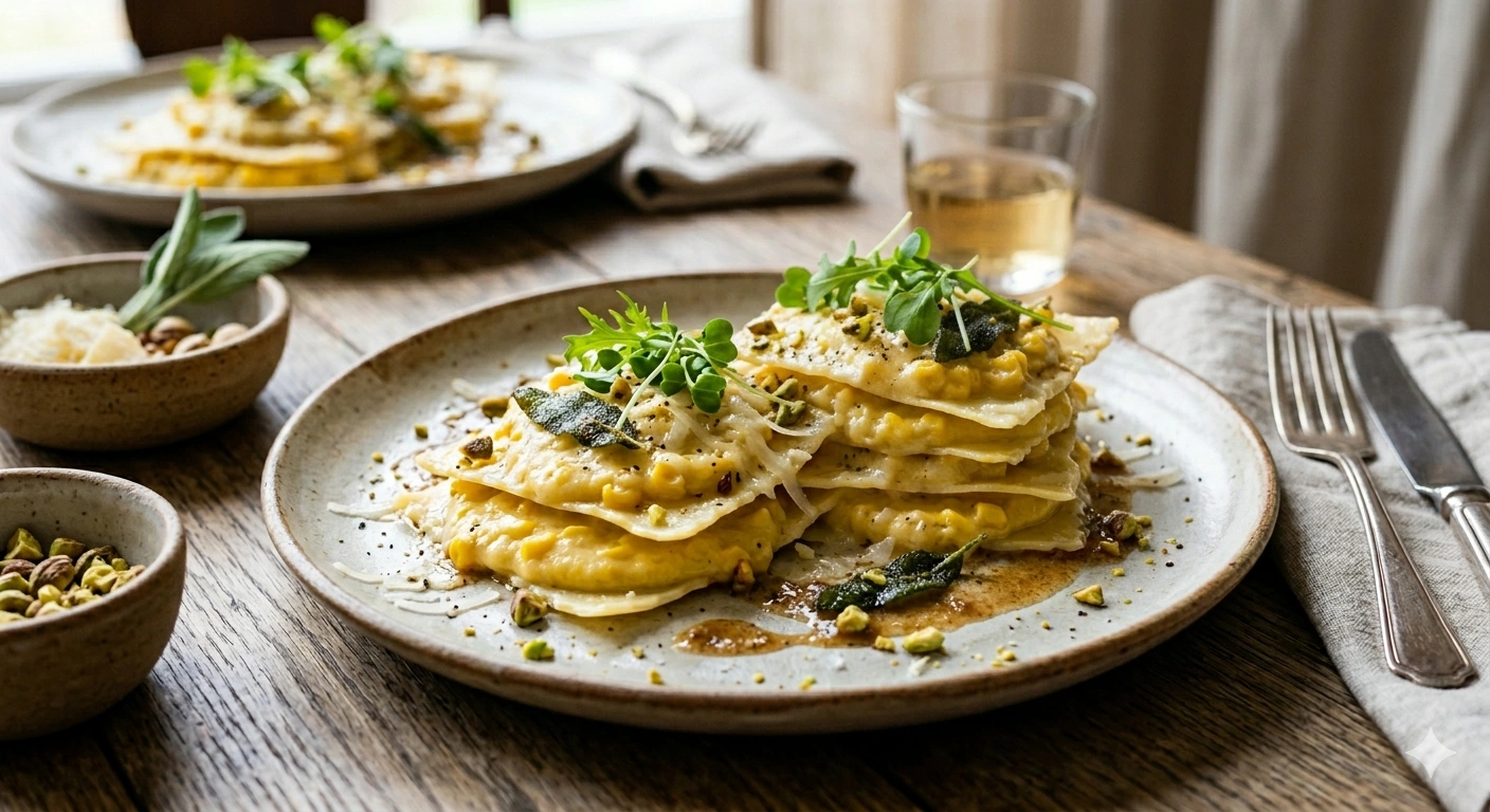 Raviolis abiertos de Elote Dulce