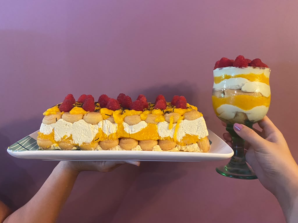 Tiramisú De Mango Con Mascarpone Y Frambuesas
