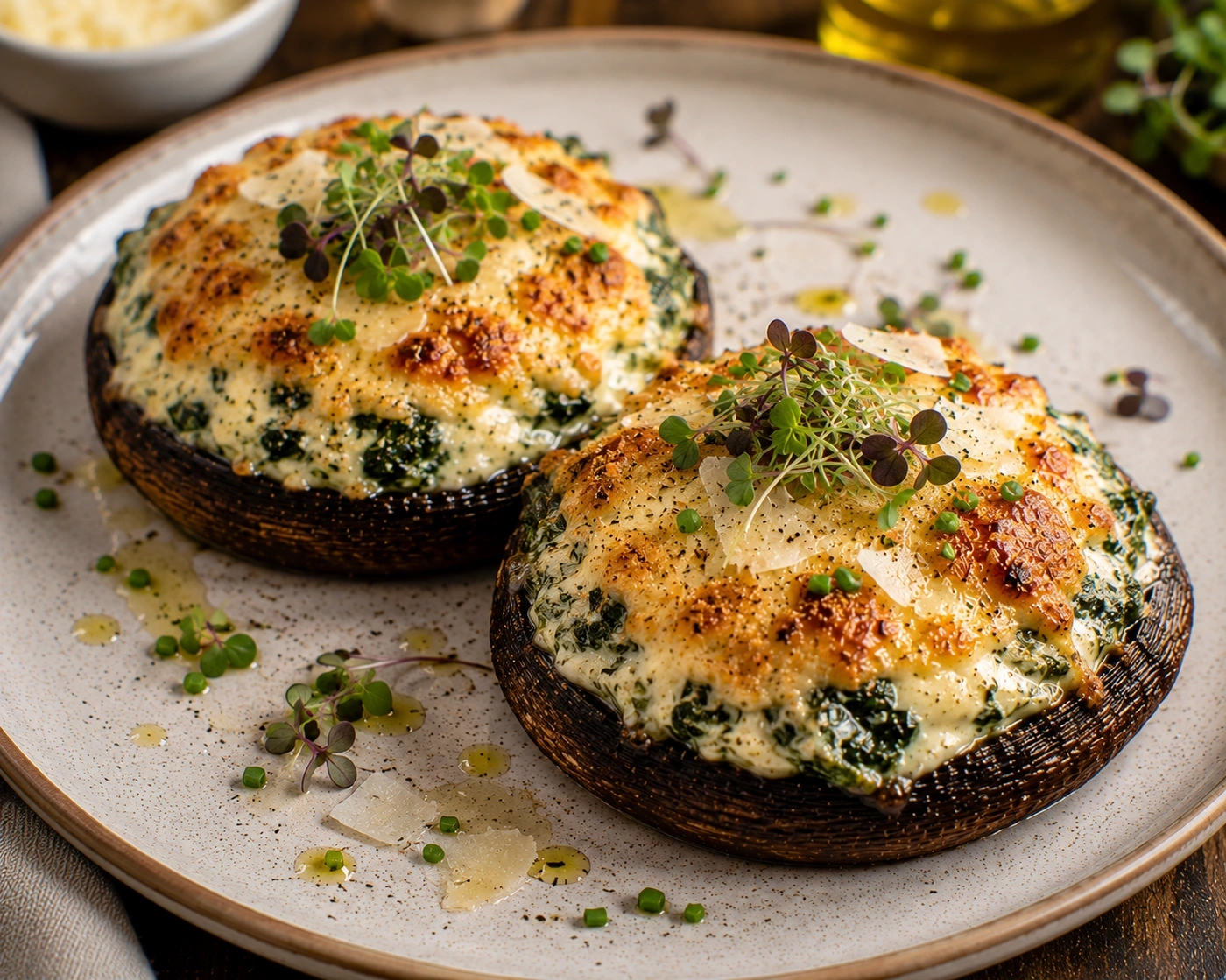 Portobellos Rellenos De Ricotta Batida