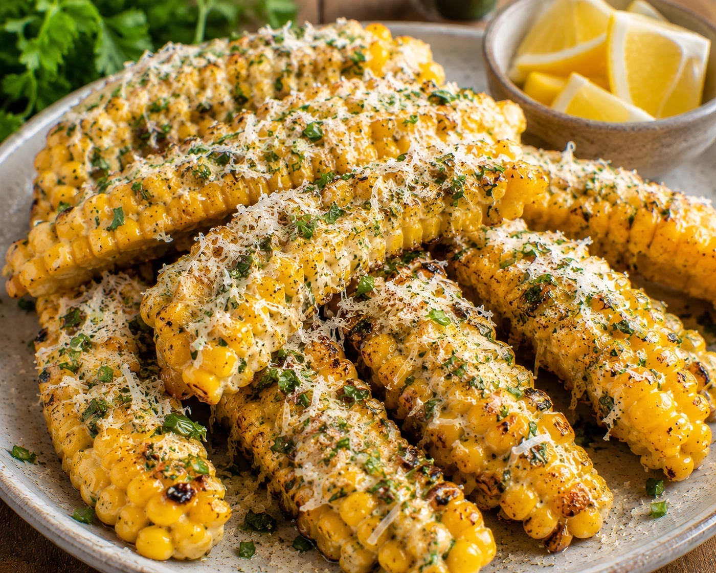 Corn Ribs Con Mantequilla De Ajo Rostizado