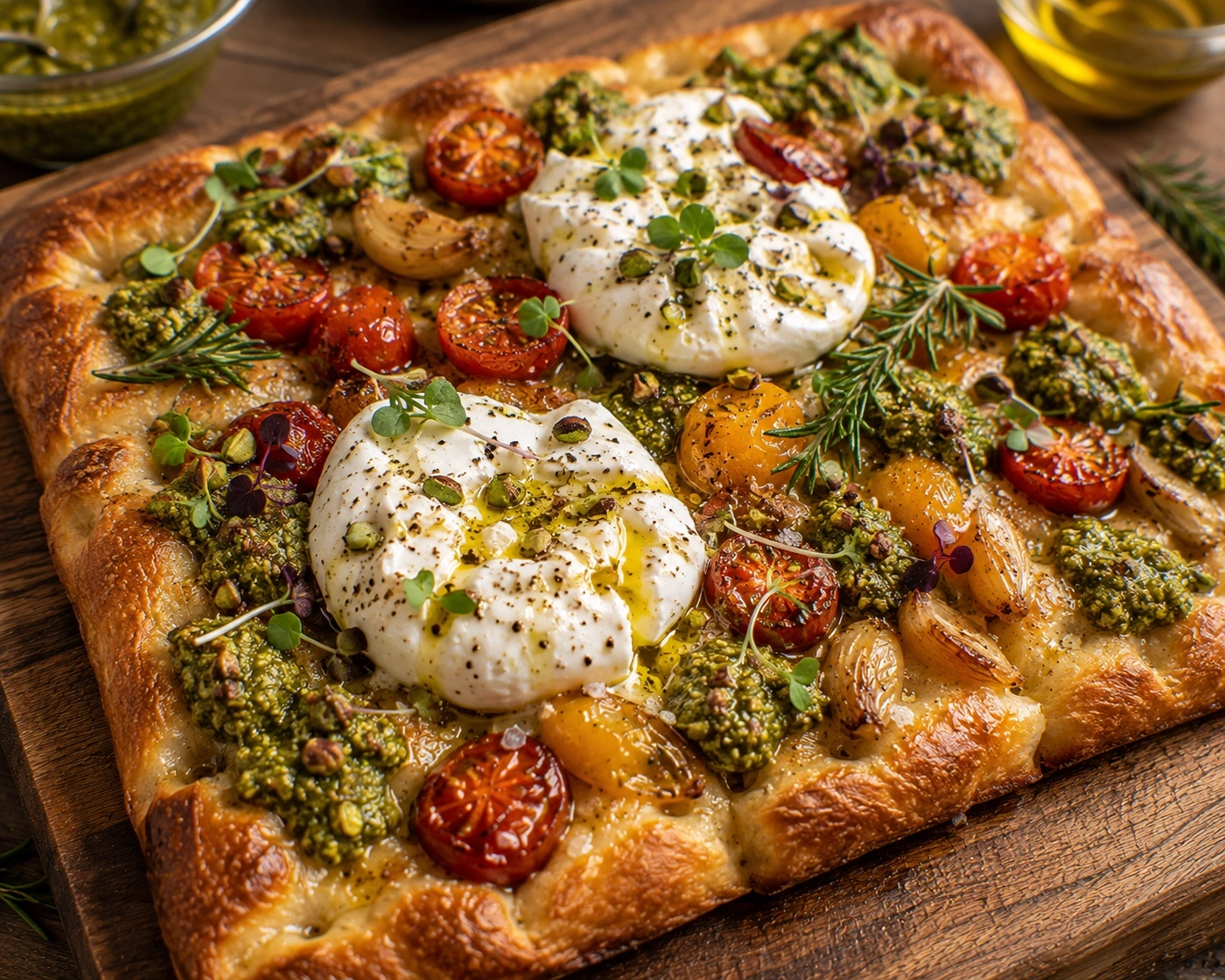 Focaccia Artesanal Con Tomates Confitados