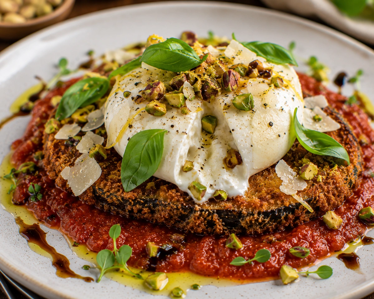 Milanesa de Berenjena con Burrata