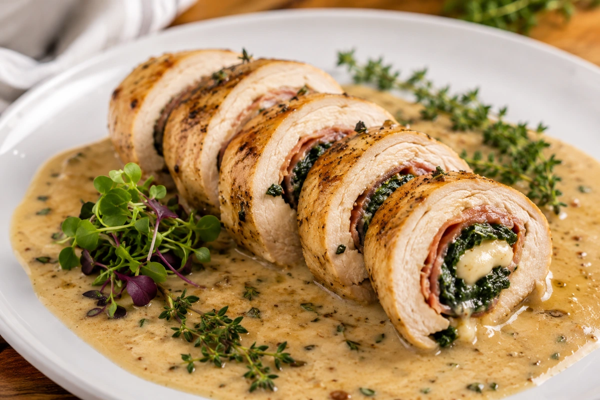 Pollo Ballotine Relleno de Espinacas
