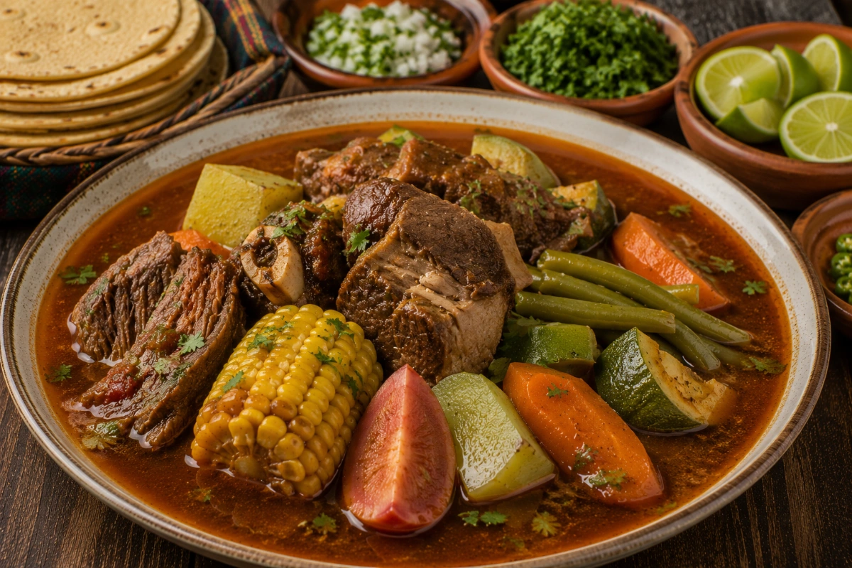 Mole de olla de res con xoconostle