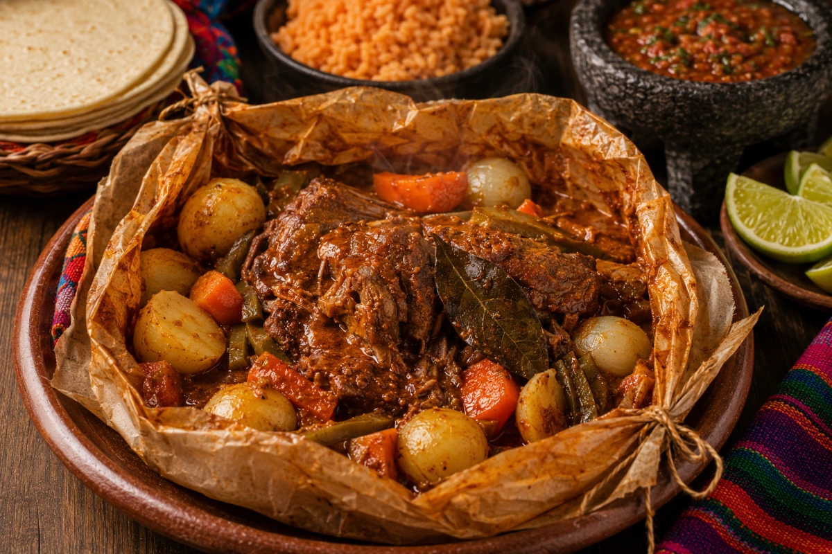 Mixiotes de cordero en adobo de guajillo, ancho y pulque 15 Mixiotes de cordero en adobo de chiles
