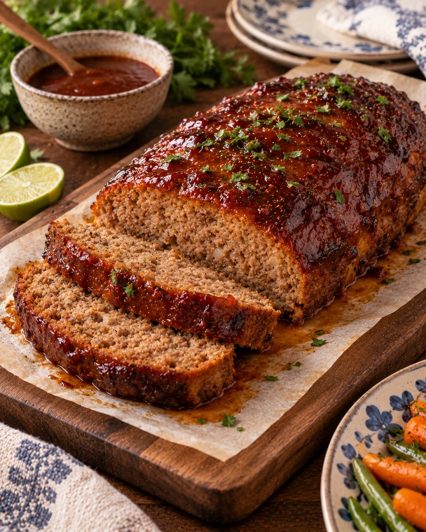 Pastel de carne con glaseado de tamarindo