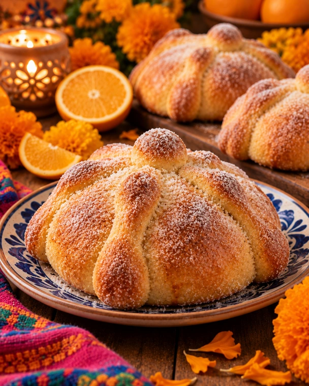 Pan de muerto de naranja