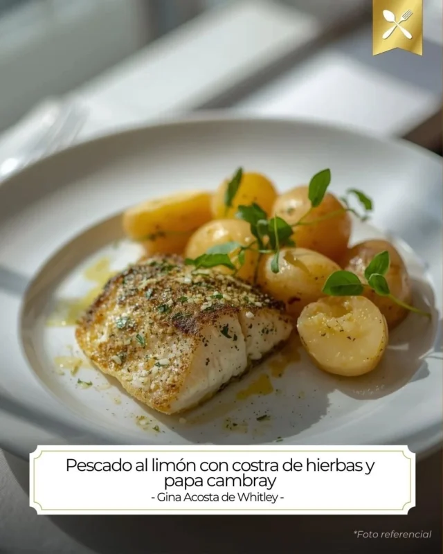 Una combinación simplemente espectacular 🥔 🐠 Pescado al limón ¿Lo prepararlas para una cena?